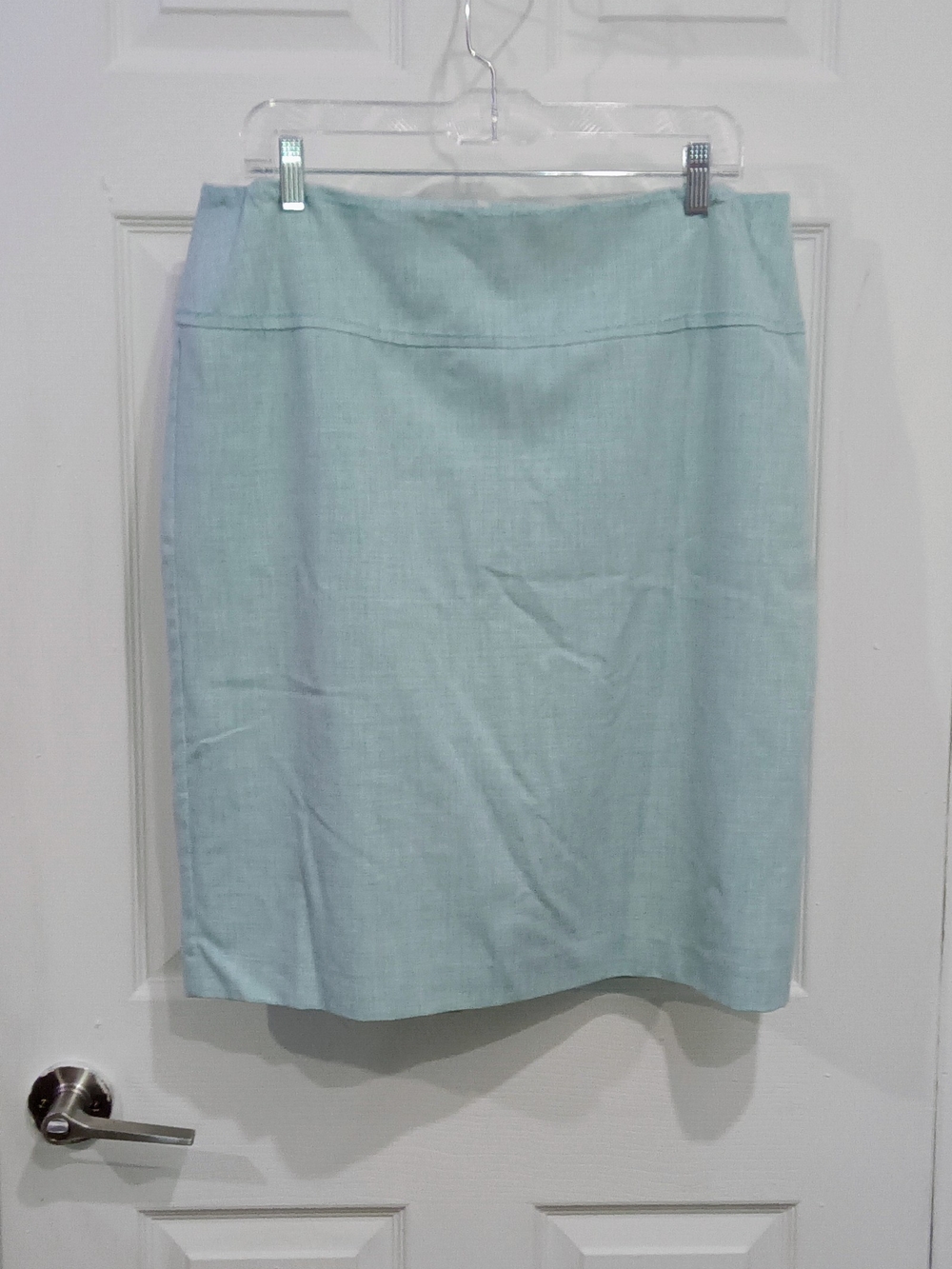 Women's Pastel Blue Pencil Skirt - Sleek Office Essential